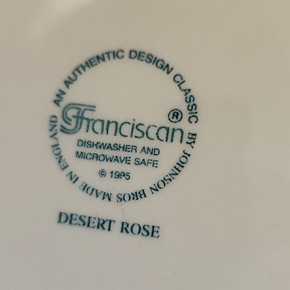 Vintage 90's Franciscan Desert Rose Chop Plate Platter Made In England - Picture 4 of 10
